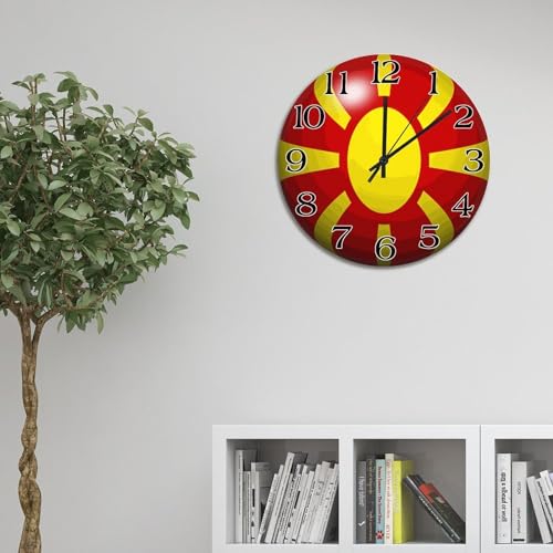 Horloge drapeau Macédoine 3D pour une déco de salon originale