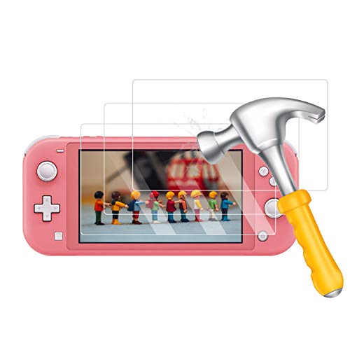 Preisvergleich Produktbild 3 StückPanzerglas Schutzfolie für Nintendo Switch Lite, Displayschutzfolie glas, [9H Härte][Anti Kratzer][Bläschenfrei][HD Clear][Anti-Fingerabdruck&Öl], Film Schutz für Nintendo Switch Lite