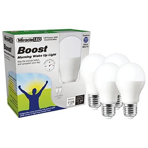 Miracle LED Nature's Vibe Boost Morning Wake Up LED Light Bulb (604219), Set of 4 Bulbs Cover