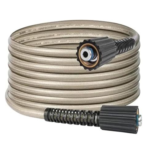 Image of Pressure Washer Hose Pipe, 3500 PSI High Pressure Washer Hose, Molded Durable Pipe Compatible with Starq, Vantro, Aimex, Gaocheng, Agaro, Shakti (8MTR NYLON)