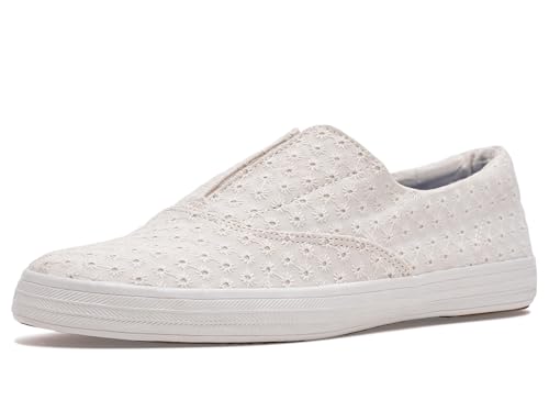 Keds Women's Champion Round Toe Slip-On Snow White Eyelet 8 Medium