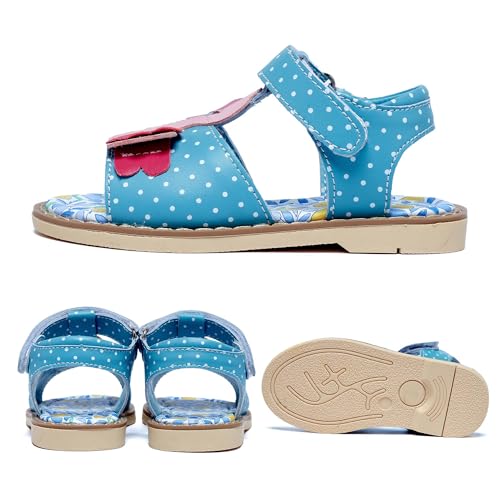 Girls Toddler/Little Kid Sandals Open Toe Flat Sandals Hook & Loop Summer Shoes Leather fashion sandals breathable and non-slip3