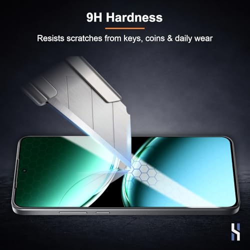 Image of Tempered Glass for OnePlus Nord 4 (6.74 Inch) Military Grade 9H Screen Guard, Anti-Scratch, Shatterproof, Edge-to-Edge Full Coverage - Black Border