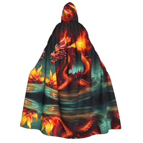 Zaixiansj Capa con capucha para adultos para fiesta de Halloween, cosplay, Rey Dragón en Fuego, accesorio de disfraz