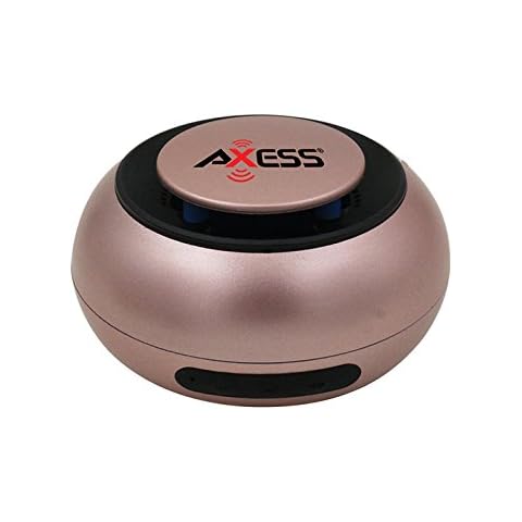 AXESS SPBW1048 IPX4 Water Resistant Bluetooth Speaker with Built-In Rechargeable Battery & Aux Input In Rose Gold Cover