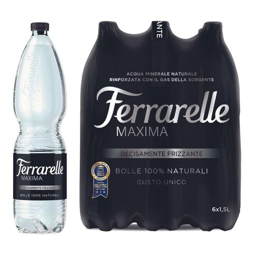 Ferrarelle Maxima Acqua Minerale Naturale Frizzante, Confezione da 6, 18 o 36 Bottiglie, 1,5 L (6 Bottiglie)