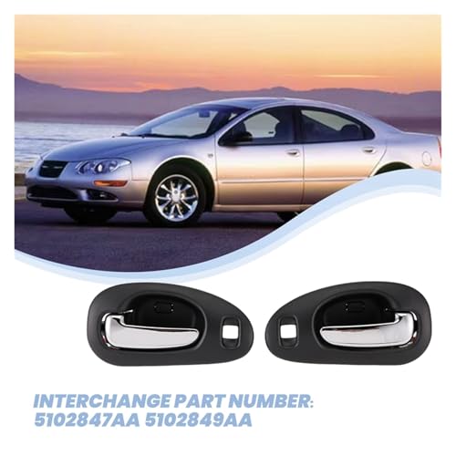 Poignée de porte cassée sur Chrysler ? Changez la paire avant noire et chromée - 2