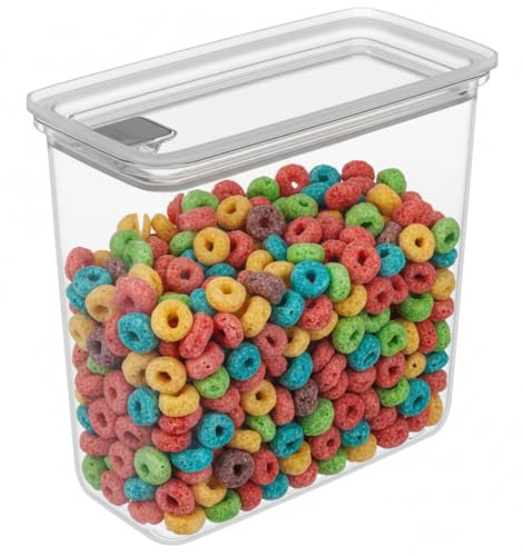 Image of All Time Modular Plastic Storage Container 2100ml | Food Grade Airtight Kitchen Storage Jar with Silicone Gasket Lid | Stackable Multipurpose Canister for Flour, Cereals & Pantry Storage - Transparent