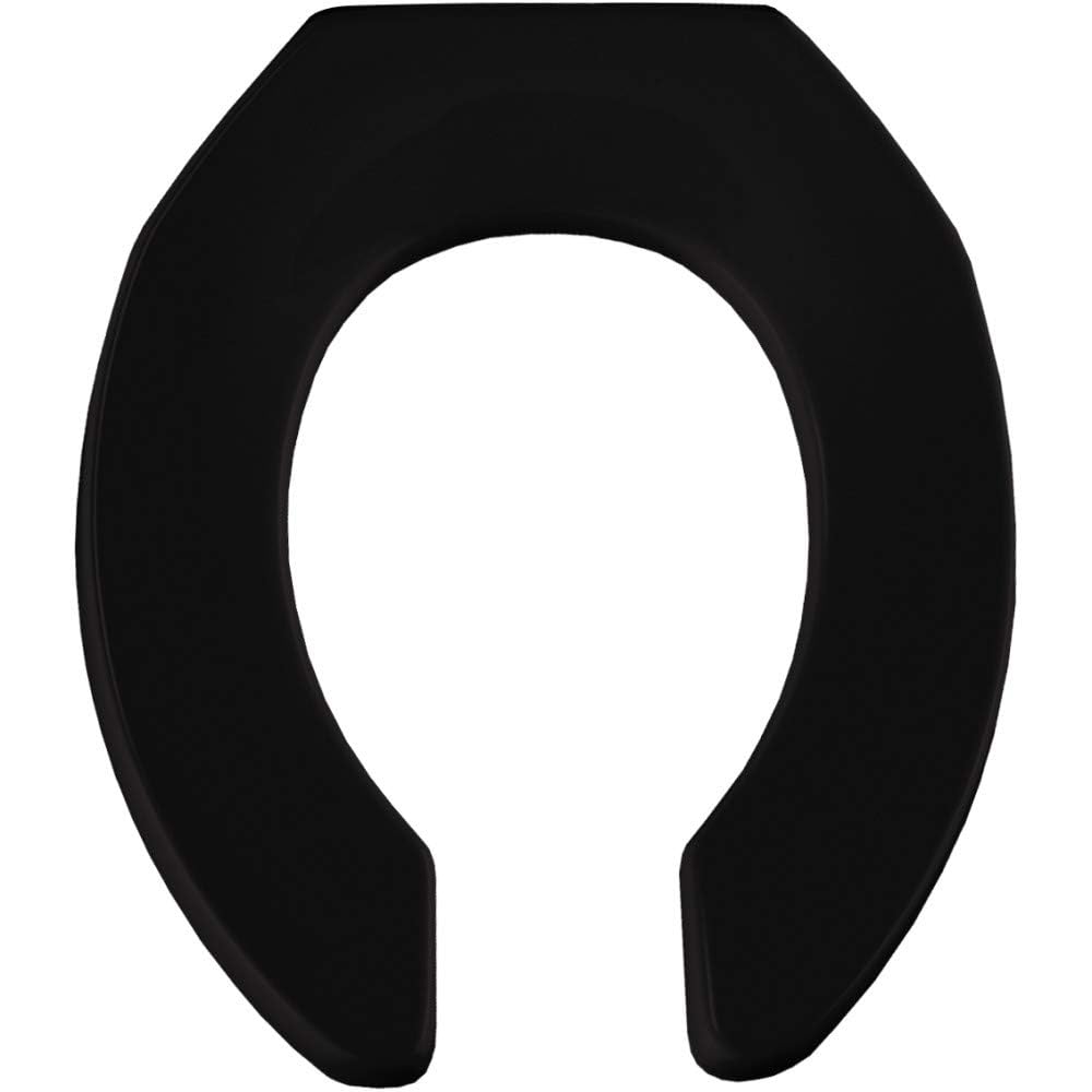 Bemis 955SSCT 047 Open Toilet Seat, Black, Round
