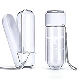 PETTOM Hunde Wasserflasche 420 ml Tragbare Faltbar Haustier Wasserflasche,Hunde Trinkflasche für Unterwegs,Training,Reise und Wandern - Auslaufsicher & Sicher