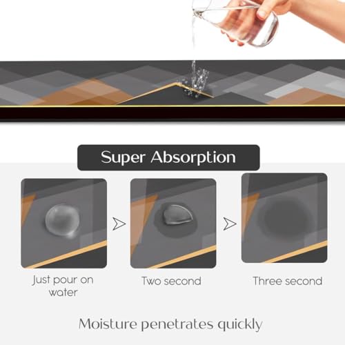 Image of Kitchen Anti Slip Mat for Floor, Waterproof Washable Kitchen Mats, Non Slip Kitchen Floor Mats for Home, Soft Mats for Kitchen, Kitchen Mats for Floor Anti Slip (Geometric-Triangle)