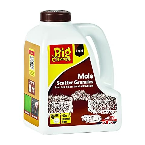 Defenders STV653 2.5 kg Mole Scatter Granules (Humane, Natural Mole Deterrent, Use Year-Round, Covers Up to 250 sq m, Safe for Use Around Kids and Pets), White Cover