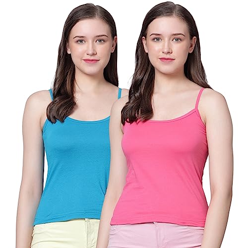 Image of Aimly Women's Regular Fit Cotton Camisole Slip Spaghetti | Combo Pack of 2