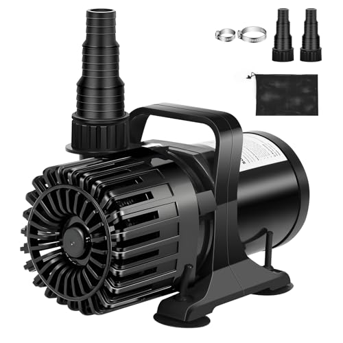 Hurmovae Pond Pump, 1800 GPH & 14ft Lift, 100W Ultra-Quiet Fountain Pump for Fish Koi Pond Waterfall...
