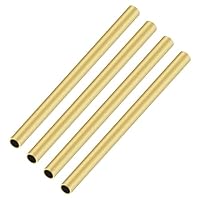 iMeistek Rundrohr aus Messing, 6 mm Außendurchmesser x 0,5 mm Wandstärke, 200 mm Länge, nahtlos, gerade Messingrohre für Heimwerker, Handwerk (4 Stück)
