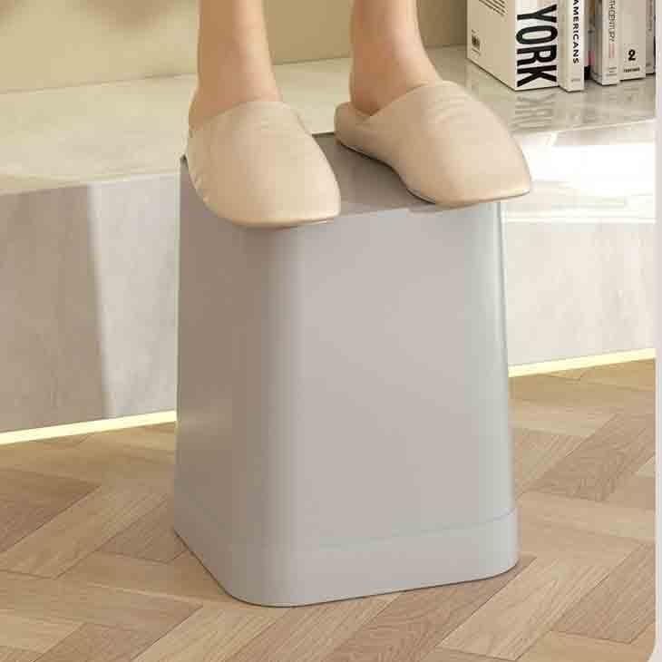 Pattumiera Domestica Con Coperchio Quadrato A Scomparsa Bottone Ufficio(Green)