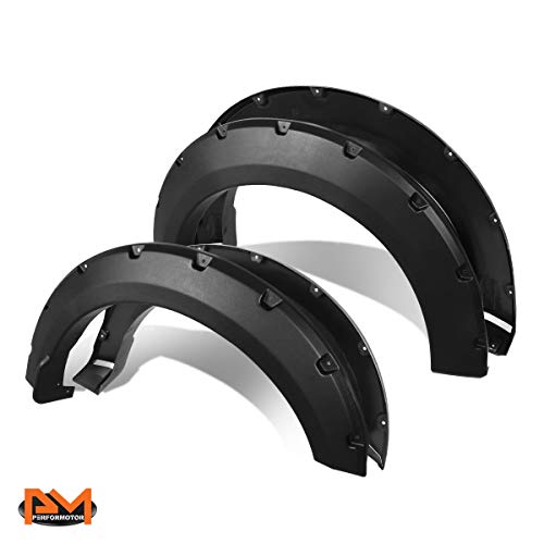 Matte Black Pocket-Riveted Style Wheel Fender Flares Compatible with Ford F-150 15-17