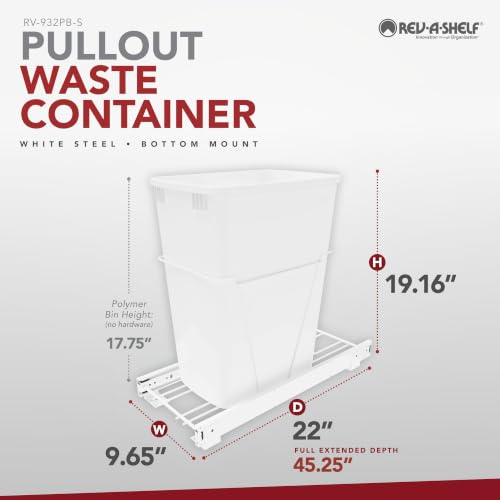 Contenedor de basura blanco de acero extraíble miniatura 3
