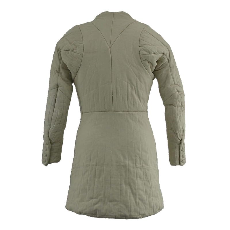 Medievals Padded Quilted Jacket Gambeson Cotton Aketon for Renaissance SCA Cosplay Costumes White