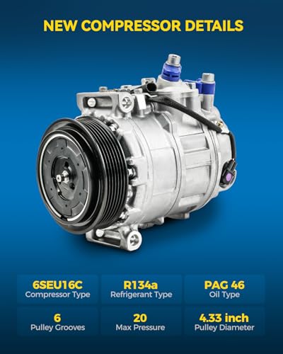 Image of PHILTOP 158359 Air Conditioner AC Compressor with Clutch for C300 2008-2010, GL450 2008-2010, C350 2008-2009, ML350 2006, R350 2006, ML500 2006, GL550 2009-2010, R500 2006,R350 2010 3.5L (1-Pin only)