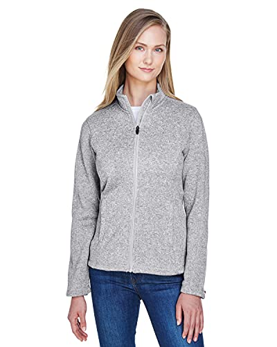 Devon & Jones Women's Bristol Full Zip Sweater Jacket, Grey Heather, XXX-Large