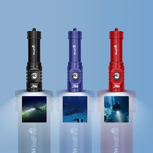Image of WINDFIRE TS08 Diving Flashlight Rechargeable Bright Scuba Dive Light 3-Mode