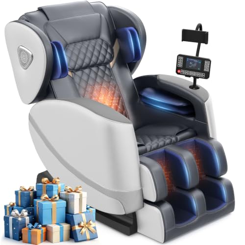FURNIMAT 2026 Upgrade Massage Chair Full Body Massage Chair with 10 Fix Points Heating Foot Massage Auto Modes Bluetooth Speaker Touch Screen Controller Zero Gravity Home Office