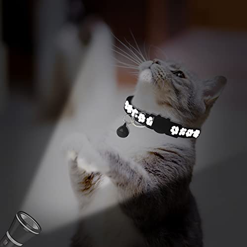 BANMODER 2 Pack Reflective Cat Collar Breakaway with Bell,Personalized Kitten Collars,Adjustable Safety Buckle Collar… - Image 6