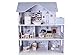 Casa Delle Bambole In Legno Casa delle bambole di legno Con Accessori mobili Piani Inclusi 2-6 anni Gioco Fai Te Dollhouse Grande 62x27x70cm(h)