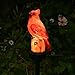 Cardinal Garden Decor Red Bird Figurine Memorial Solar Light Outdoor Stake Patio Yard Art Lawn Ornaments Porch Cute Christmas Decorations Outside Mom Grandma Women