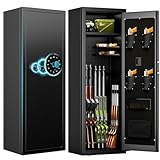 KAER 13-15 Biometric Gun Safe, Long Gun Safe for Home Rifle and Pistols with Fingerprint Lock, Ideal for AR15, Shotguns & Ammunition Storage | Unassembled Gun Cabinet for Home & Hunting Use