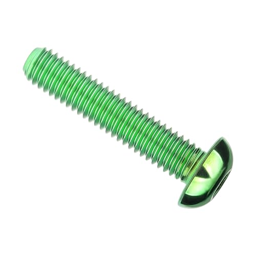 Image of Titanium Bolt M4x6 8 10 12 15 20mm Hex Head Screws for Bicycle Pack of 4 (Green, M4x20mm)
