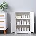 Armarios Altos Gabinete de baño de PVC con Doble Puerta y gabinete de Almacenamiento de Tres Capas Muebles de baño de Armario (Color : White, Size : 24.6x31.5x12.2 Inches)