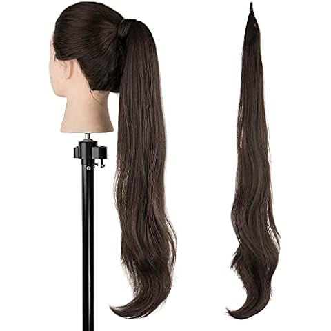 IMISSU Hair Extension Pony Tail Flexible Hair Ponytails Hairpieces (Chocolate Brown) Cover