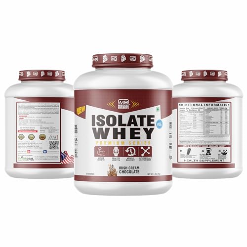 Image of MB Muscle Builder 100% Isolate Whey Protein Powder With High Protein, BCAA And Digestive Enzyme - 4.4Lbs (Chocolate)