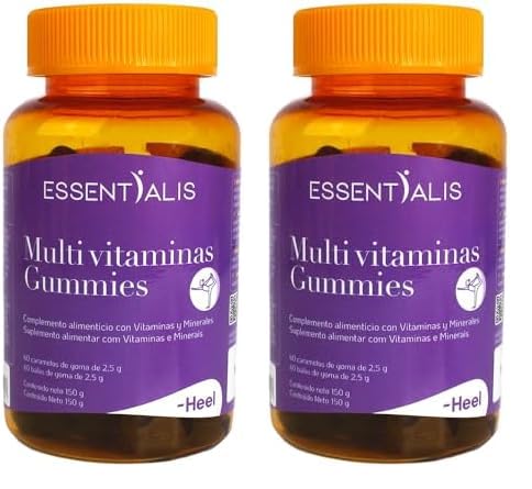 Essentialis - Multivitaminas Gummies - Con 9 vitaminas y 3 minerales esenciales para Mujer, Hombre y Niños - Hasta 2 meses - 60 gominolas veganas - Multivitamínico sin edulcorantes artificiales