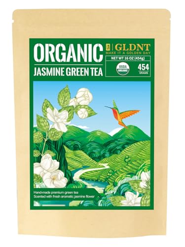 GLDNT Organic Jasmine Green Tea, Organic Jasmine Green Tea Loose