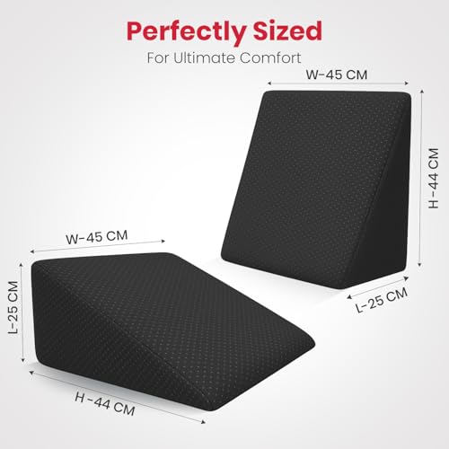 Image of AGEasy (Max Group Wedge Pillow | 100% Memory Foam Orthopedic | Triangular Cushion for Leg Elevation, Back Support, Acid Reflux, Snoring | Improves Comfort & Posture (Charcoal Grey)