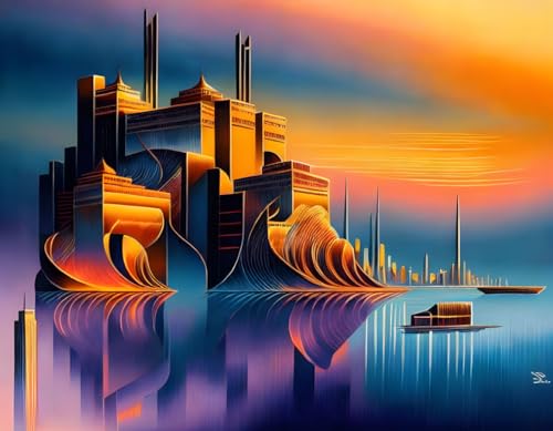 Tableau sur toile fine GerRit Deco Island impression d'art moderne grand format 58x90cm