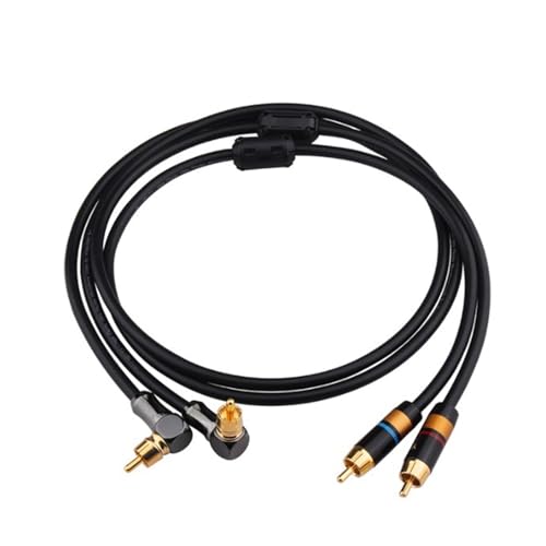 Câble audio coudé 90 degrés OFC HiFi et fiches dorées haute fidélité