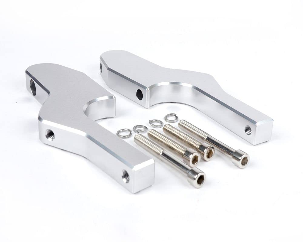 MOTO NOSTRA Fußrastenadapter Sozius CNC, silber kompatibel für Vespa GT, GTL, GTS, GTV 125-300