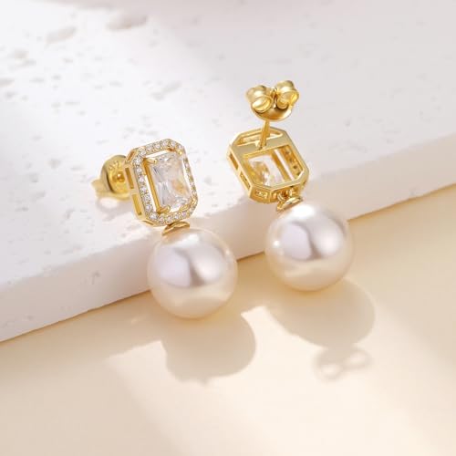 Perle blanche boucle d'oreille jiamiaoi en argent 925 rhodié luxe - 7