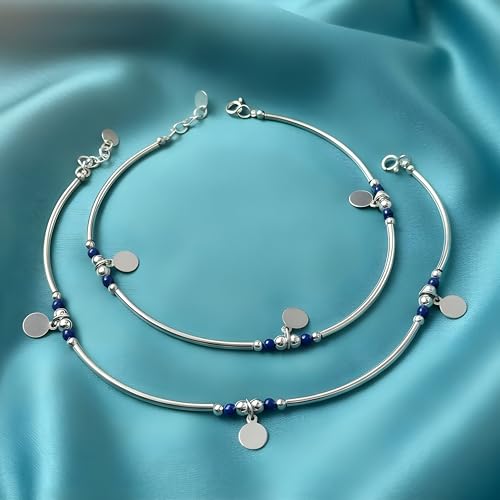 Image of Parasmoni Silver Flexible Anklet with Certificate of Authenticity | Trendy Women's Jewelry | 6-Month Warranty