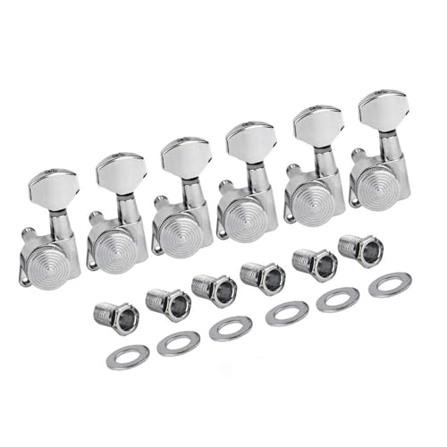 6個/セット ロック式チューナー エレキギターマシンヘッド ロック弦チューニングペグ 6R /6L ギア比 1:19(Chrome 6L)