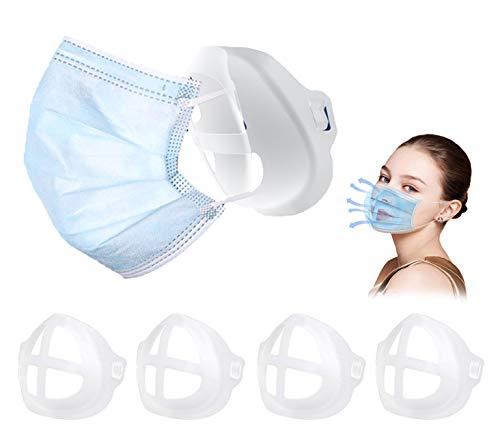 Soporte 3D Mas-k Mas-k de silicona transpirable, marco de soporte interno reutilizable cara lápiz labial protector protector titular - aumentar el espacio ayuda a la respiración suave Cover