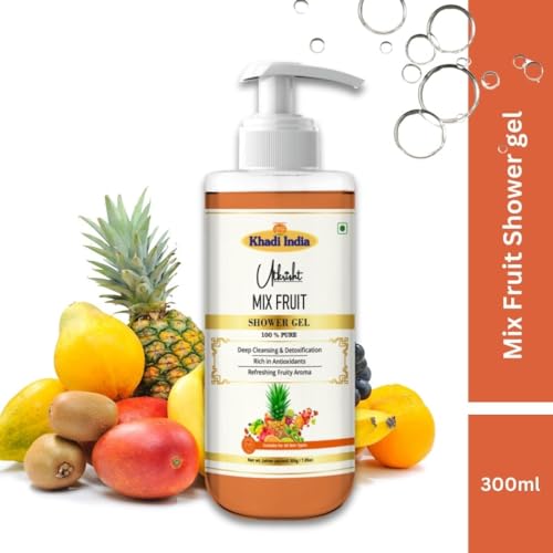 Image of Khadi Mix Fruit Body Wash Gel 300 ml | Brightening & Hydrating | Gentle Exfoliation, Antioxidant Rich Formula | Fruity Aroma | Body Wash Shower Gel For Women & Men | All Skin Types