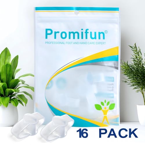 Image of Promifun Gel Toe Corrector, 16 Pack of Toe Separators with 2 Loops, Big Toe Spacer for Bunion Pain and Overlapping Toe - Clear