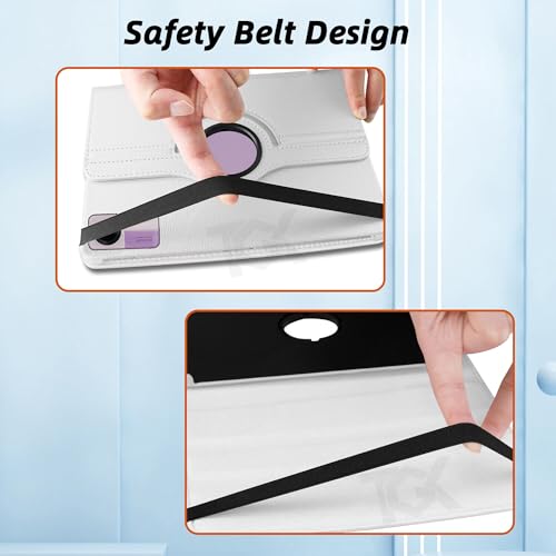 Image of TGK Rotating Cover for Redmi Pad SE 11 inch 360 Degree Leather Flip Case (White)