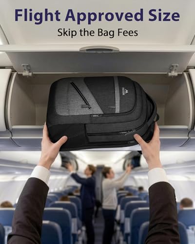 Image of MATEIN 17 Inch Backpack for Men, Professional Work Office Laptop Backpack with Anti Theft Pocket & Trolley Sleeve, Water Resistant Large College Daypack Travel Carry On, Black Grey