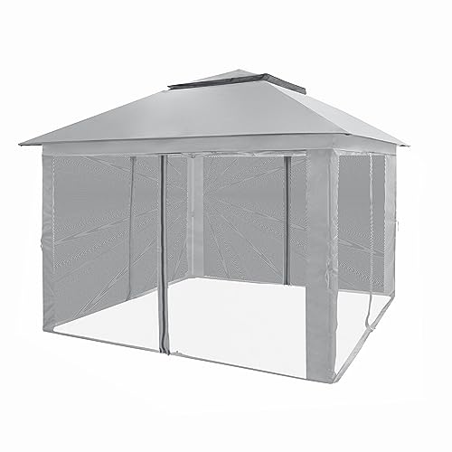 CROWN SHADES 11X11 Outdoor Pop Up Gazebo Base 10X10 Patio Gazebos Patented Center Lock Quick Setup Newly Designed Storage Bag Instant Canopy Tent with Mosquito Nettings (11x11, Gray) CROWN SHADES 11X11 Outdoor Pop Up Gazebo Base 10X10 Patio Gazebos Patented Center Lock Quick Setup Newly Designed Storage Bag Instant Canopy Tent with Mosquito Nettings (11x11, Gray)